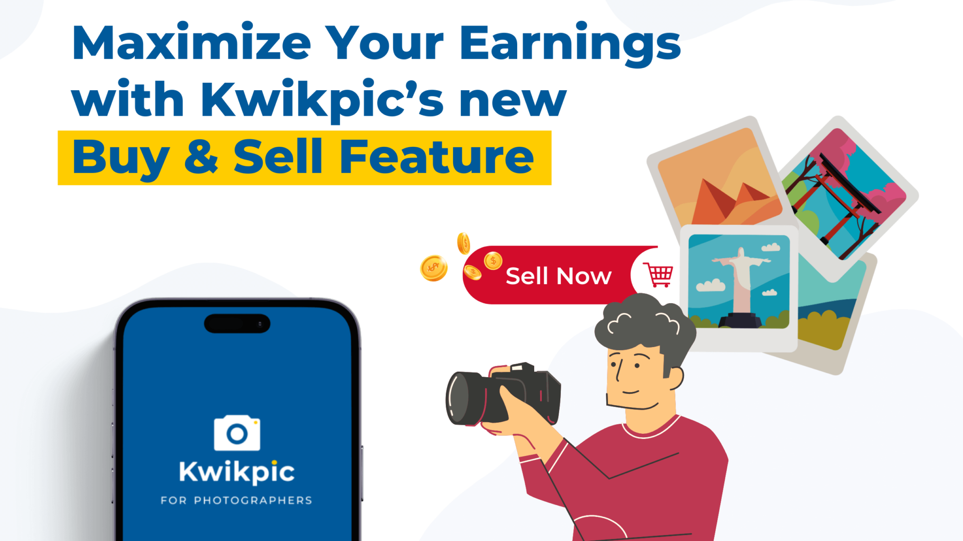 buy and sell photos using kwikpic smart photo sharing app